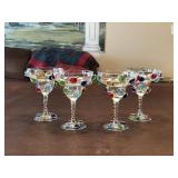(4) Be-Jeweled Margarita Glasses
