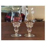 Pair of Glass Hurricane Candle Holders