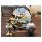 Decorative Plate, Urn and Globe