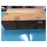 Large Wooden Box with building pieces