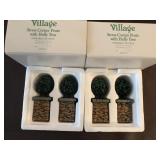 4 Stone Corner Post w/Holly Trees