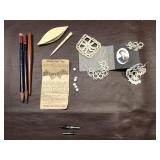 Vintage Buttons, Crochet Fabric (bledding heart)