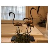 Metal Flamingo Statue