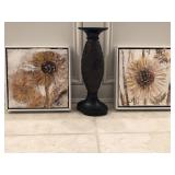 3 Piece Décor - O/B Artist Signed (2) & Candle