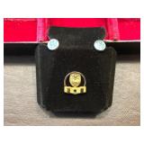 Voltswagon (2) pins and (1) tie pin (10K w/Emerald