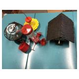 Hummingbird Feeders (3) and One Bird House