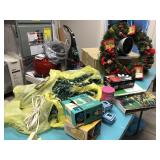 Handmade Christmas Wreath, Lights and Bulbs