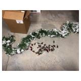 Over 5" Pre Lit Flocked Garland with Holly berries