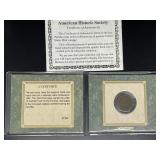 1865 Two Cent Piece in American History Society Bo