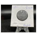 Half Cents:  1810 (holed)