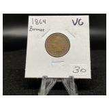 Indian Cents:   1864 Bronze,