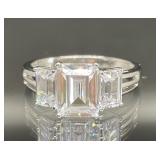 STERLING SILVER RING WITH WHITE STONES CZ PAJ SIZE