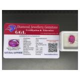 LOOSE PINK OVAL SAPPHIRE WEIGHT 5.77