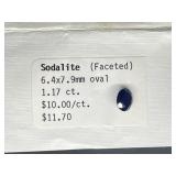 LOOSE DARK BLUE OVAL SODALITE FACETED