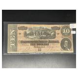 1864 Confederate $10 (Nice Condition and Pink Colo