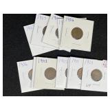 Lot of (13) assorted date Indian Cents