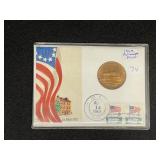 1969 US Mint Philadelphia Copper Medal and Post Ca