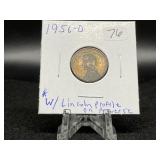 1956-D Lincoln Wheat Cent with Lincoln Silhouette