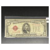 Series 1928-C $5 Red Seal United States Note