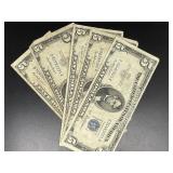 (5)  1953 $5 Silver Certificates
