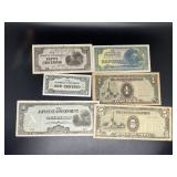 Lot of (6) pieces of Japanese WWII Invasion Curren