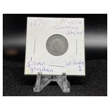 1870 Prussian King Wilhelm I German  silver grosch