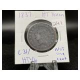 1837 ?Not One Cent Hard Times Token