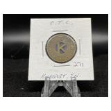 C.T.C. Transit Token with ?K? cutout (Kingsport, T