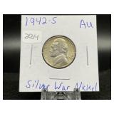 Jefferson Nickels:  1942-S Silver War Nickel