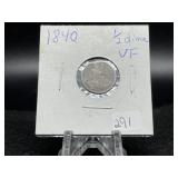 Half Dimes:  1840