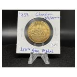 1959 Champlain NY/Vermont 350th Ann. Medal