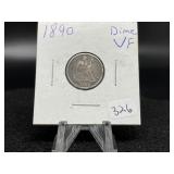 Seated Liberty Dimes:  1890