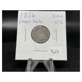 Seated Liberty Dimes:  1856 small date variety