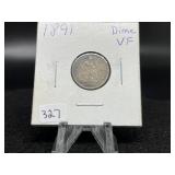 Seated Liberty Dimes:  1891