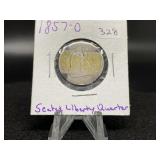 Seated Liberty Quarter: 1857-O