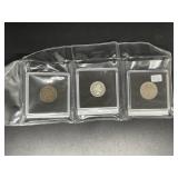 (3) US Type Coins in Black Holder