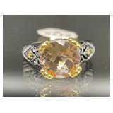 STERLING SILVER RING SMOKY ROSE STONE SIZE 8