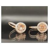 STERLING SILVER EARRINGS WITH ROSE GOLD STONES