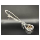 Sterling Silver Necklace w/ Chocolate/White Diamon