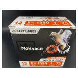 MONARCH 12 GAUGE WING AND CLAY 25 CARTRIDGES