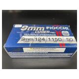 FIOCCHI 9 MM LUGER 50 CARTRIDGES