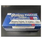 FIOCCHI 9 MM LUGER 50 CARTRIDGES