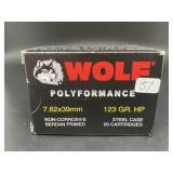 WOLF 7.62 X 39 MM 20 CARTRIDGES