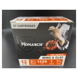 MONARCH 12 GAUGE WING AND CLAY 25 CARTRIDGES