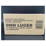 REMINGTON 9 MM LUGER 50 CARTRIDGES