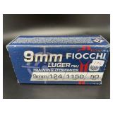 FIOCCHI 9 MM LUGER 50 CARTRIDGES