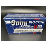 FIOCCHI 9 MM LUGER 50 CARTRIDGES