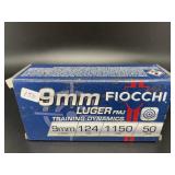 FIOCCHI 9 MM LUGER 50 CARTRIDGES