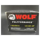 WOLF 7.62 X 39 20 CARTRIDGES