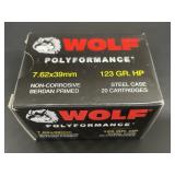 WOLF 7.62 X 39 MM 20 CARTRIDGES